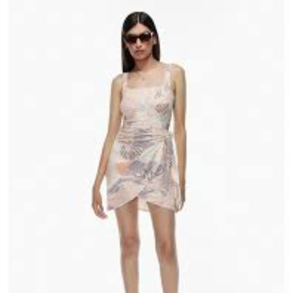 Wilfred Pink Floral Mini Dress